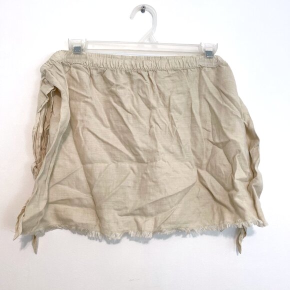 CLOTH & STONE ANTHROPOLOGIE ANTHRO Frayed Off the Shoulder Top Cream Boho Hippie - Picture 2 of 16